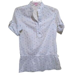 Lilly Pulitzer White Multicolored  LongSleeve Shirt Size 6